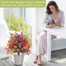Decoração Floral Artificial de Eucalipto e Violeta para Jardim +BRINDE KIT 10 Borboletas Decorativas 3D | SEU JARDIM NUNCA MAIS SERÁ O MESMO!